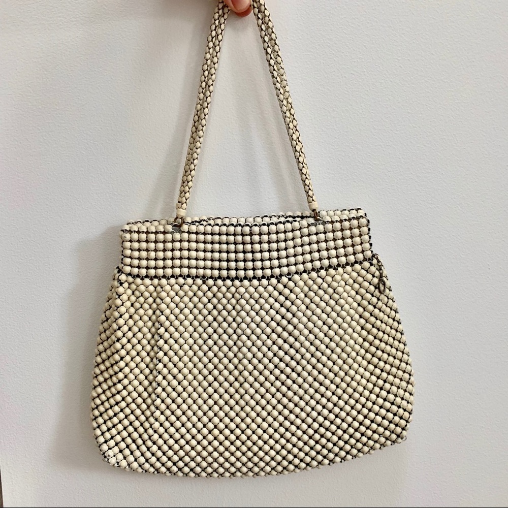 Vintage Alumesh Whiting & Davis cream purse